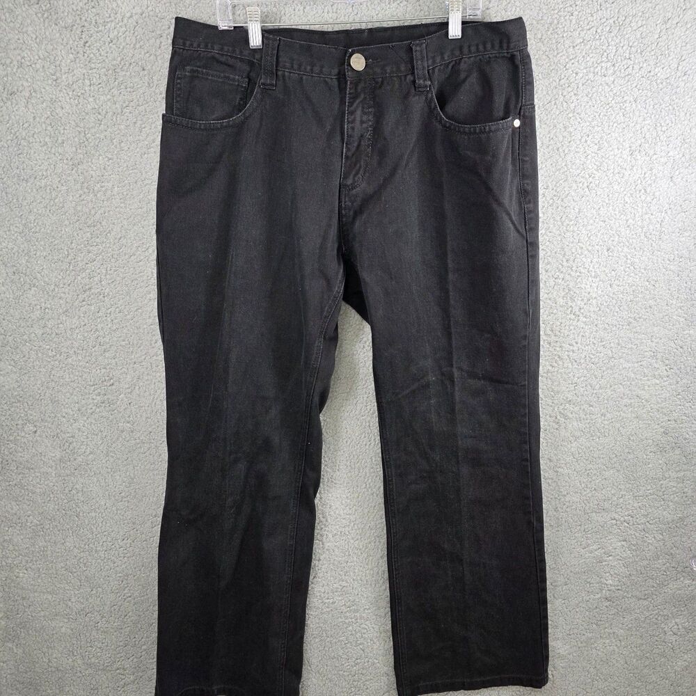 Y2K Miskeen Original Jeans Men’s Black Hand Print Embroidered Size 40x32